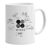 Cana alba personalizata trupa bts wings signatures, INOVATIX&reg;. 330 ml