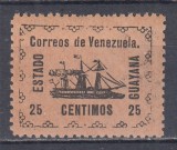 VENEZUELA GUAYANA 25 CENTIMOS MNH, Nestampilat