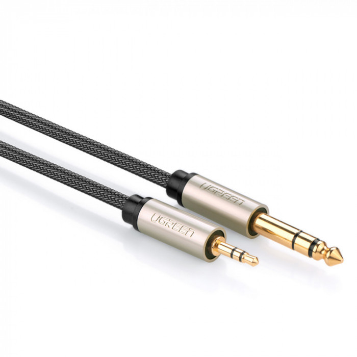 Cablu Ugreen Cablu Audio TRS Mini Jack 3.5mm - Jack 6.35mm 1m Gri 10625-UGREEN