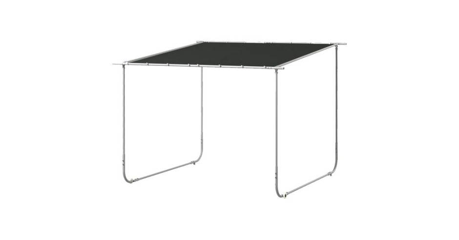 Pavilion pentru gradina/terasa, cu roti, cadru metalic, pliabil, negru ...