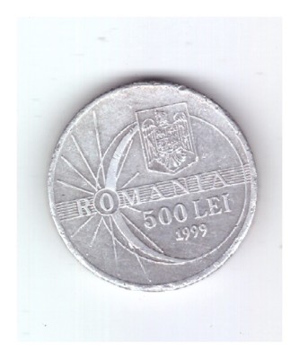 Moneda 500 lei 1999 Eclipsa, circulata, stare relativ buna, curata foto