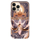 Husa compatibila cu Apple iPhone 15 Pro Max model Ningguang Genshin Impact, Silicon, TPU, Viceversa, Transparent, Carcasa