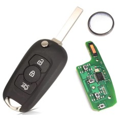 Cheie auto completa programabila, Techstar tip briceag, 3 butoane, compatibila Opel Astra K 2015&ndash;2021 &ndash; 434 MHz, cip ID46 PCF7961E, lama HU100