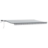 Cumpara ieftin Copertina manuala cu LED solar 5 x 3 m Antracit si alb in dungi