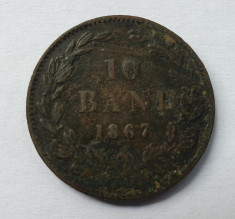 Moneda 10 Bani 1867 Romania foto