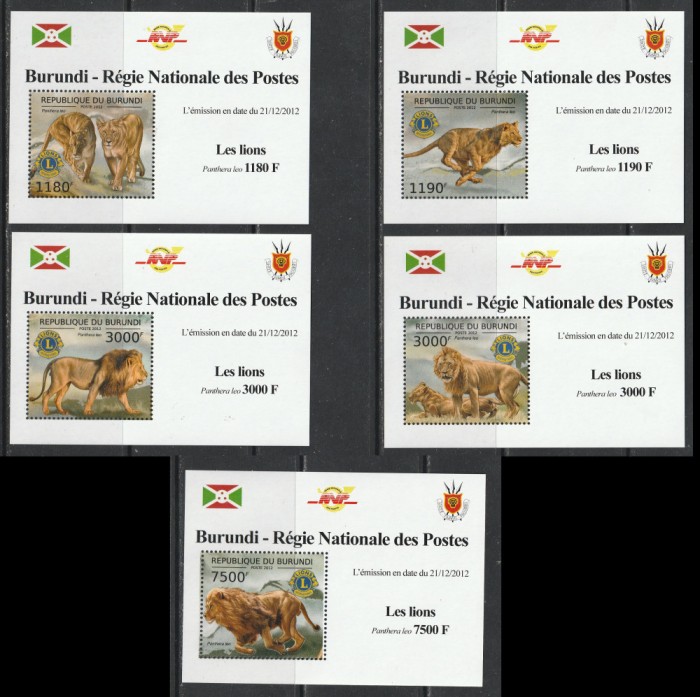 Burundi 2012 - Lei Deluxe S/S 5v MNH