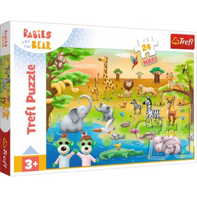 PUZZLE TREFL 24 MAXI BABIES AND THE BEAR SAFARI foto