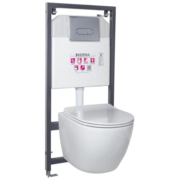 Set rezervor WC montat pe perete Kasos Pacific Chrome