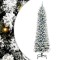 vidaXL Brad de Crăciun artificial cu 300 LED Verde și alb 240 cm 3396136