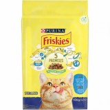 Purina Friskies Sterilized 5 Promises, somon, ton si legume, 10 kg