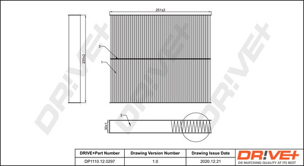 Dr!ve+ DP1110.12.0297 Filtru, aer habitaclu