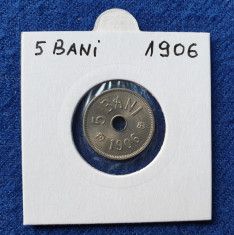 Moneda 5 Bani 1906 Regele Carol - piesa in stare foarte buna Luciu de batere foto