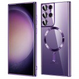 Husa pentru Samsung Galaxy S21 Ultra 5G, Techsuit Luxury Crystal MagSafe, Light Purple