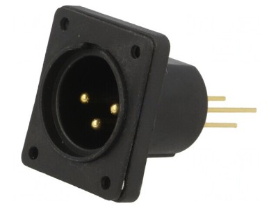 Soclu XLR 3 PIN THT Aurit 5A 19x24mm foto