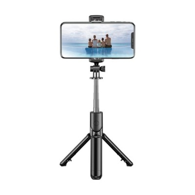 Selfie Stick Stabil cu Telecomanda, 67cm - Techsuit (S03) - Black foto