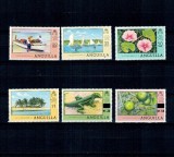 Anguilla 1978 - Motive locale, fauna, flora, bărci, supratipar aniversari, serie neuzata