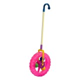 Roată de &icirc;mpins din plastic, Fucsia, cu maner, &Oslash;24x74cm, CMCLASS