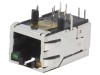 Conector RJ45 soclu ecranat cu diodă LED THT &icirc;n unghi, PIN 8