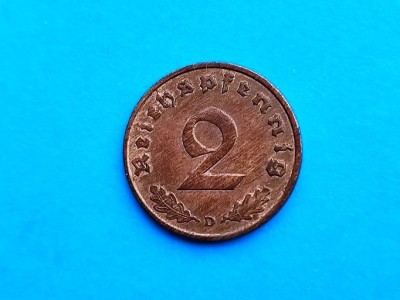 2 Pfennig 1936 Lit. D -Germania-RAR!! foto