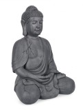 Figurina Buddha fibra sticla gri 52x41x71 cm