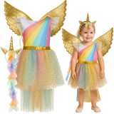 Costum unicorn pentru copii 3 piese, 110-116 cm, Kruzzel