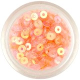 Decoraţiune pentru unghii - paiete rotunde &icirc;n formă de disc, culoarea piersicii, INGINAILS