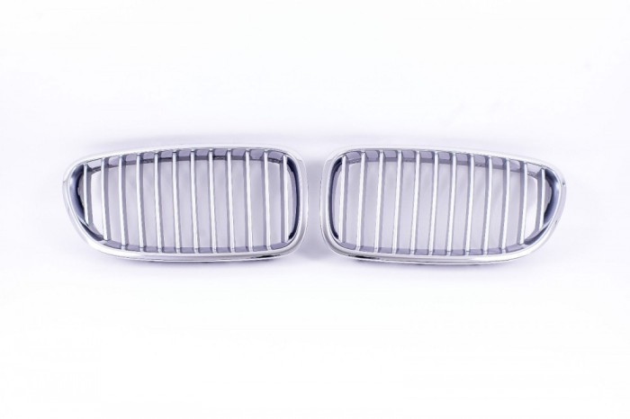 Grila radiator Bmw Seria 5 (F10/F11), 12.2009-, stanga, crom/argintiu, 51137261355, 201905-3