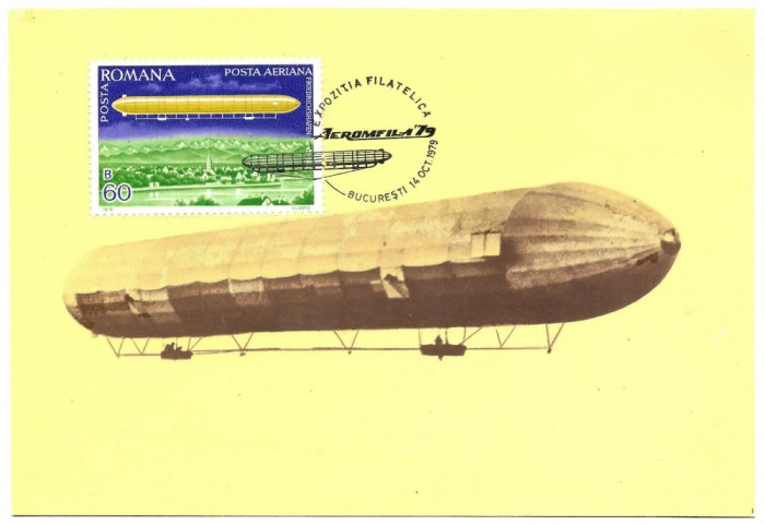 CP ROMANIA Zeppelin LZ 1 AEROMFILA 1979 BUCURESTI