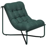 Outsunny Scaun de grădină Fotoliu de grădină cu pernă Șezut sling respirabil Cadru din oțel pentru grădină terasă 76 x 92 x 76 cm Verde &icirc;nchis | Aosom