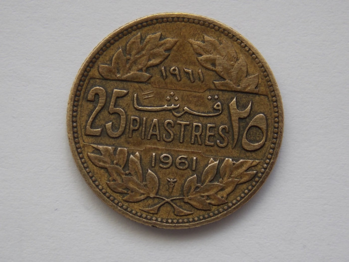 25 PIASTRES 1961 LIBAN