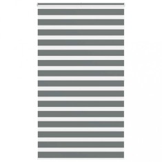 vidaXL Jaluzea tip zebra gri &icirc;nchis lățime țesătură 130,9 cm poliester