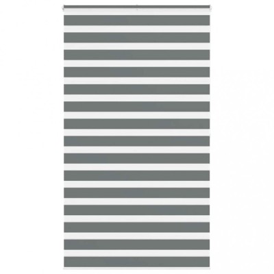Jaluzea tip zebra gri &amp;icirc;nchis lățime țesătură 130,9 cm poliester foto