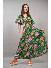 ROCHIE LUNGA BOHO CHIC MULTICOLORA INDIAN BUJORI ARLENA Verde S-M