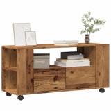 VidaXL Dulap TV cu roți, lemn vechi, 102x34,5x43 cm, lemn prelucrat