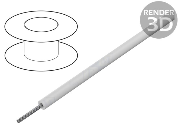 Cablu HookUp Wire Silicon Alb 30,5m