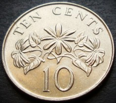 Moneda exotica 10 CENTI - SINGAPORE, anul 1993 * cod 3213 = UNC luciu de batere