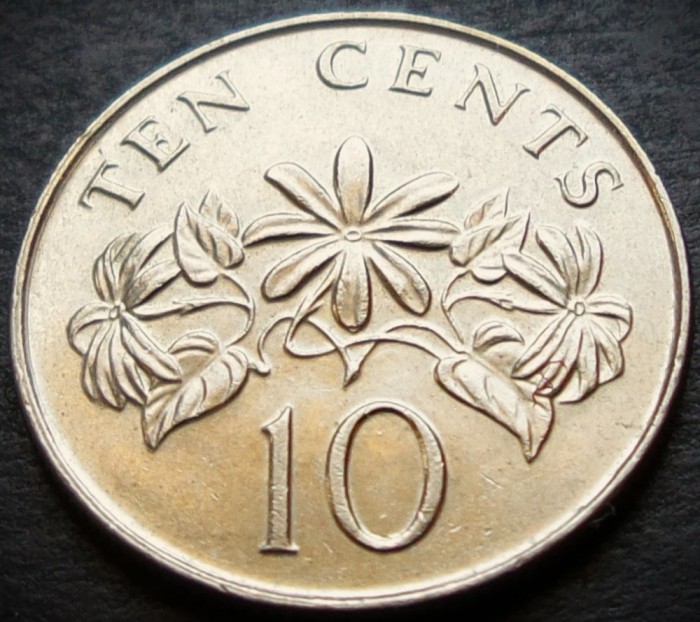 Moneda exotica 10 CENTI - SINGAPORE, anul 1993 * cod 3213 = UNC luciu de batere