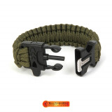 Bratara de supravietuire 3m din paracord Olive Bushmen - 5902194520362