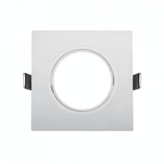 PLASTIC DOWNLIGHT SQUARE METAL RING 90X90mm WHITE