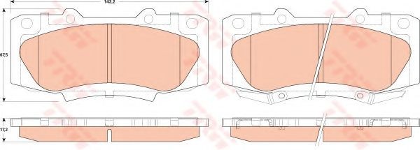Set placute frana,frana disc TOYOTA HILUX III pick-up (KUN, TGN, LAN, GGN) (2004 - 2016) TRW GDB3528