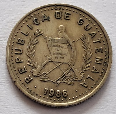Guatemala, 5 Centavos 1986 foto