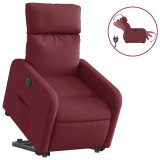 Cumpara ieftin Fotoliu electric rabatabil cu ridicare, rosu vin, textil