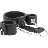 Fetish Submissive Bondage-Colier si Catuse din Piele Vegana