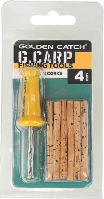 Kit Burghiu + Batoane De Pluta GOLDEN CATCH G.Carp Bait Drill And Corks, 4mm foto