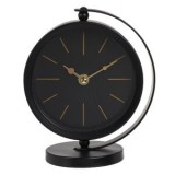 Ceas de masă rotativ negru cu suport metalic &Oslash;15x20cm, CMCLASS