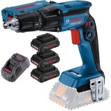 Bosch GTB 18V-45 + 0615990L1R - Masina de insurubat 6 Nm + Set 3 acumulatori si incarcator Li-Ion 18 V 4 Ah valiza speciala
