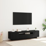 vidaXL Dulap TV cu lumini LED Negru și Stejar 160x35x40 cm din Lemn