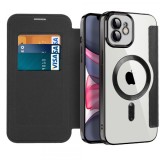 Husa MagSafe pentru Apple iPhone 11, Techsuit, SmartMag Book, Neagra