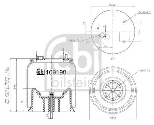 FEBI BILSTEIN 109190 Burduf, suspensie pneumatica