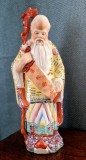 Cumpara ieftin statuie din portelan zeul longevitatii Chinezesc Shou Lao 45 cm inaltime pictat manual jumatatea sec XX